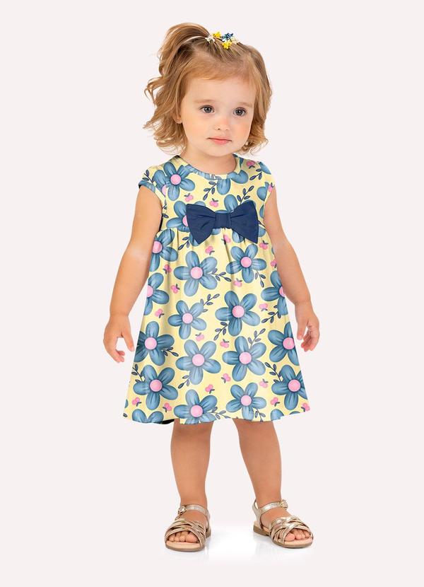 Vestido Infantil Menina Laço Amarelo