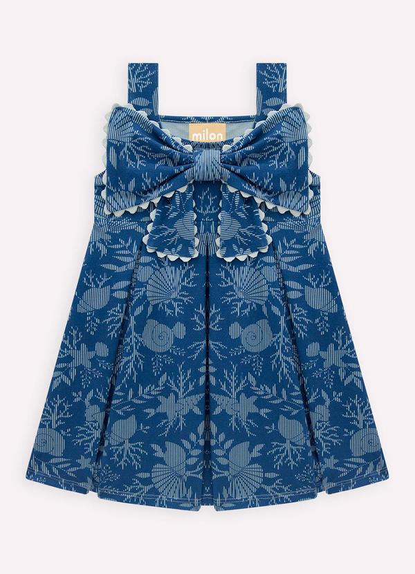 Vestido Infantil Menina Laço Azul