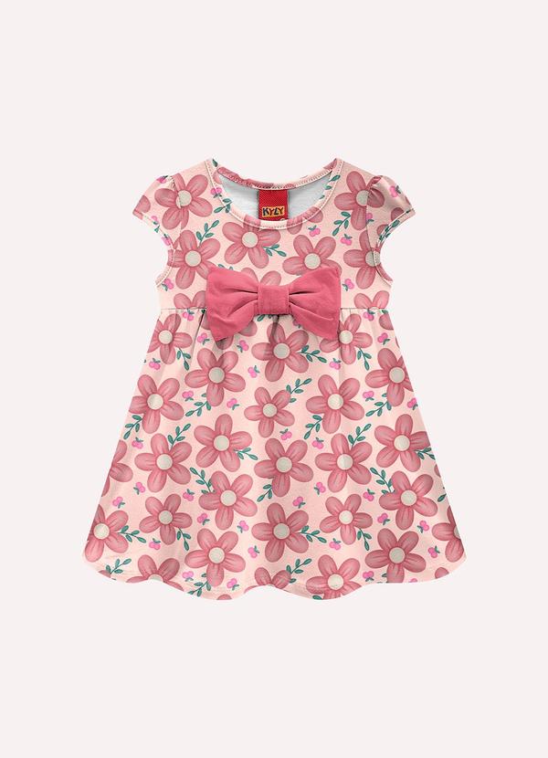 Vista 2 Vestido Infantil Menina Laço Rosa Kyly Kyly