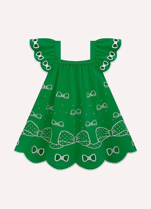 Vestido Infantil Menina Laços Verde