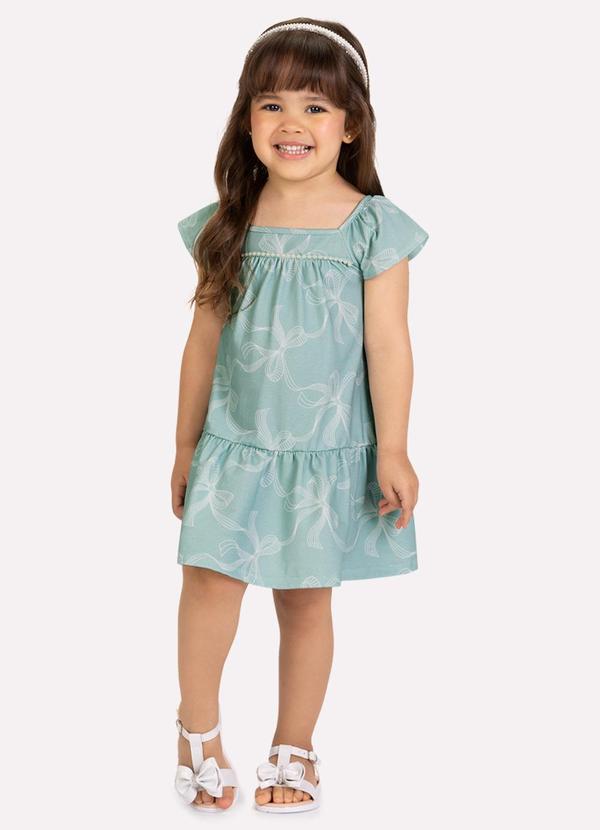 Vestido Infantil Menina Laços Verde