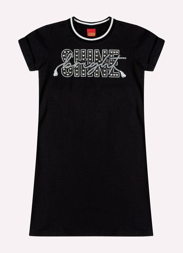 Vestido Infantil Menina Lettering Preto