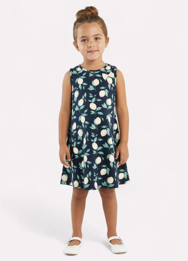 Vista 2 Vestido Infantil Menina Limão Azul Kyly Kyly