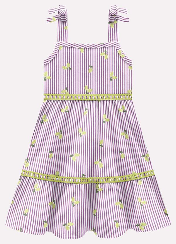 Vestido Infantil Menina Limões Roxo