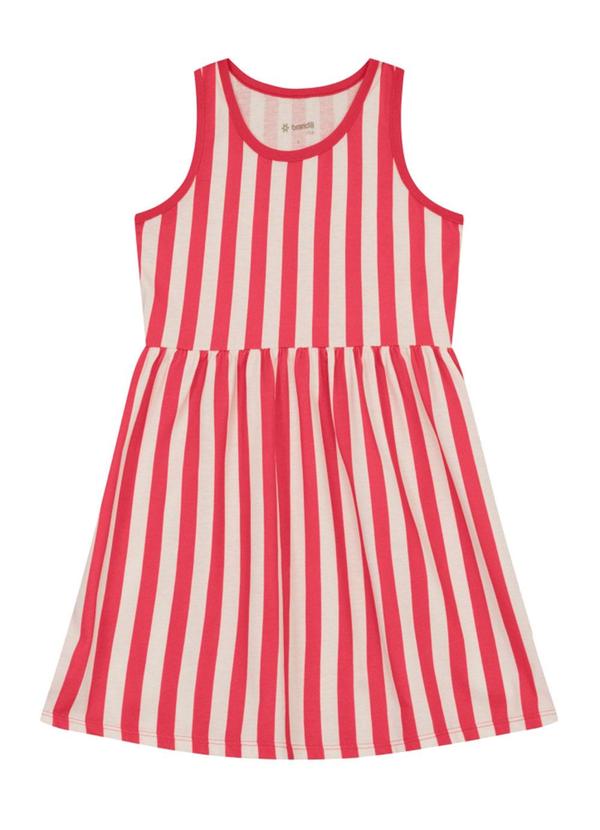 Vestido Infantil Menina Listrado Vermelho