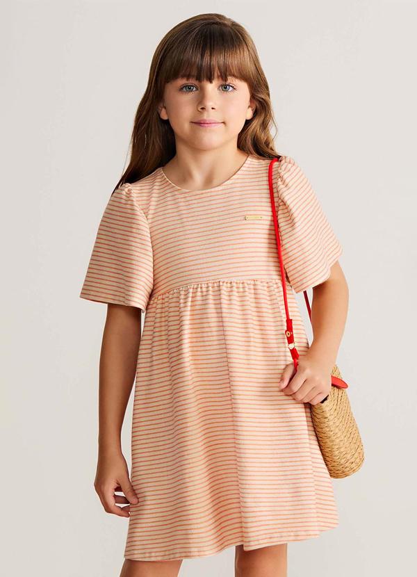 Vestido Infantil Menina Listras Laranja