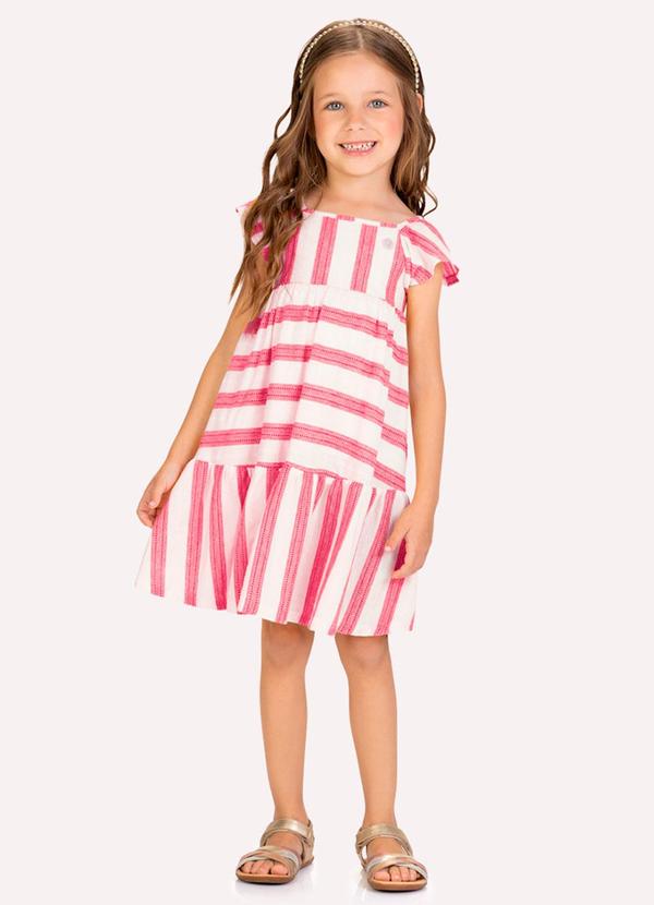 Vestido Infantil Menina ListrasRosa
