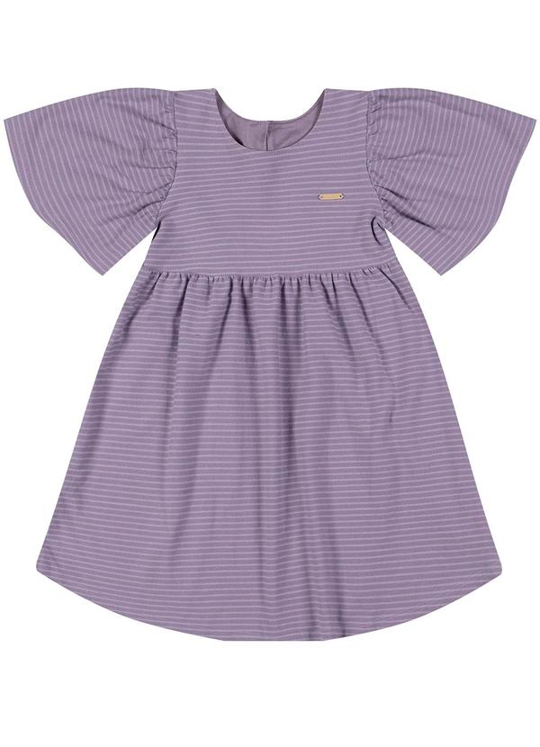 Vestido Infantil Menina Listras Roxo