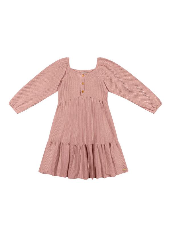 Vestido Infantil Menina Malha Tricô Rosa