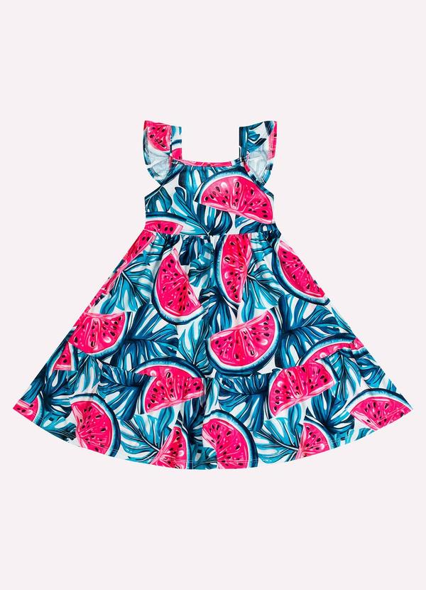 Vestido Infantil Menina Melancia Azul Marinho