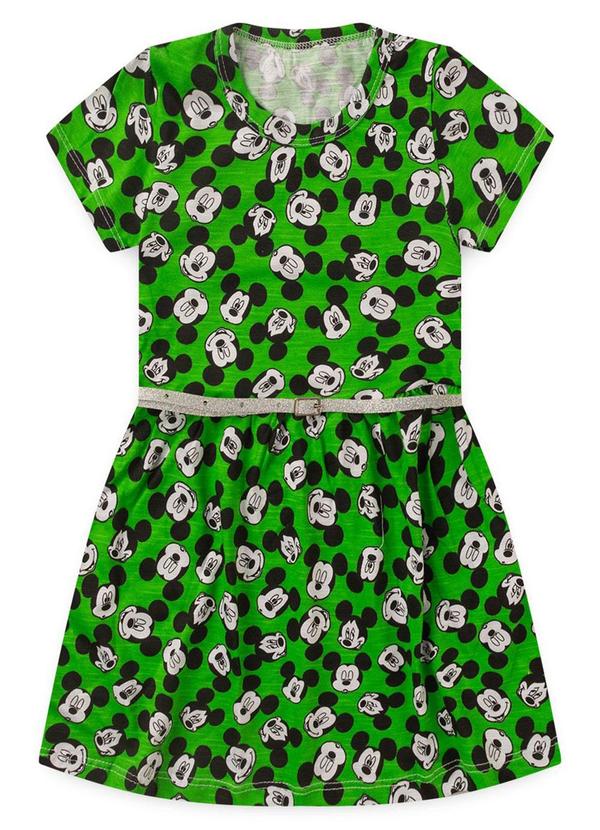 Vestido Infantil Menina Mickey Iaia Verde