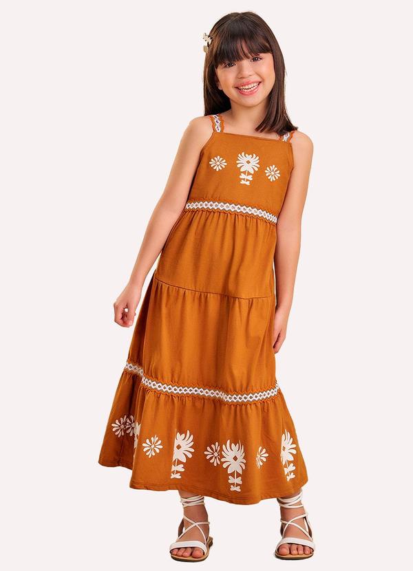 Vestido Infantil Menina Midi Amarelo