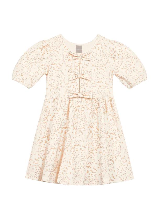 Vista 2 Vestido Infantil Menina Mini Florzinhas Bege Brandili Mundi Brandili Mundi