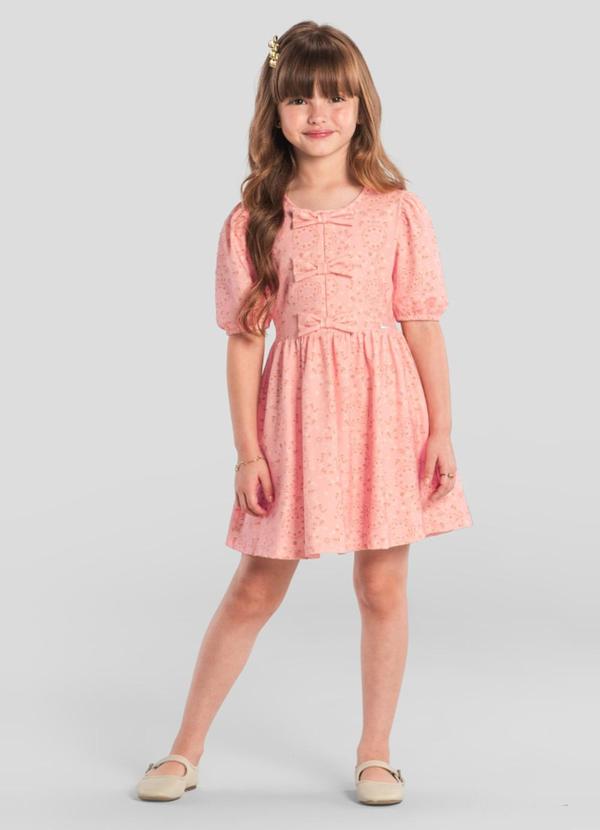 Vestido Infantil Menina Mini Florzinhas Rosa