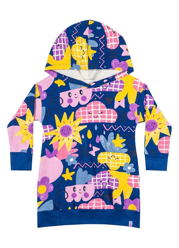 Vista 2 Vestido Infantil Menina Molecotton Azul Elian Elian