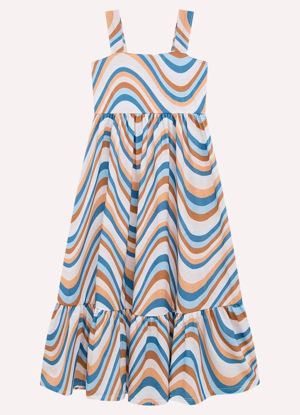 Vestido Infantil Menina Ondas Azul