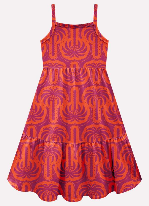 Vestido Infantil Menina Palmeiras Roxo