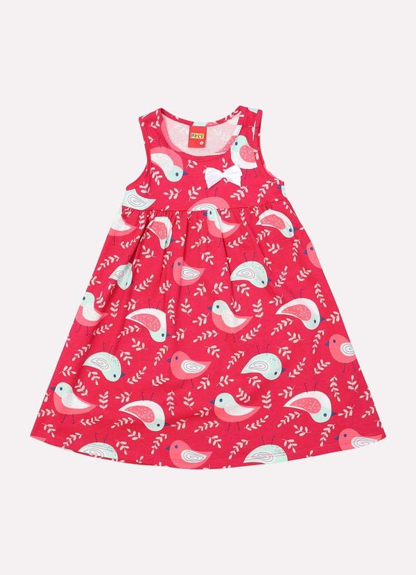 Vista 2 Vestido Infantil Menina Pássaros Rosa Kyly Kyly