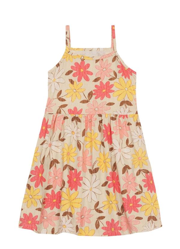 Vista 2 Vestido Infantil Menina Praiano Bege Brandili Brandili