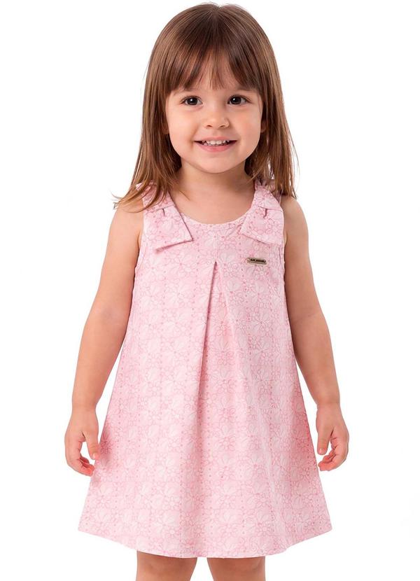 Vestido Infantil Menina Prega Rosa