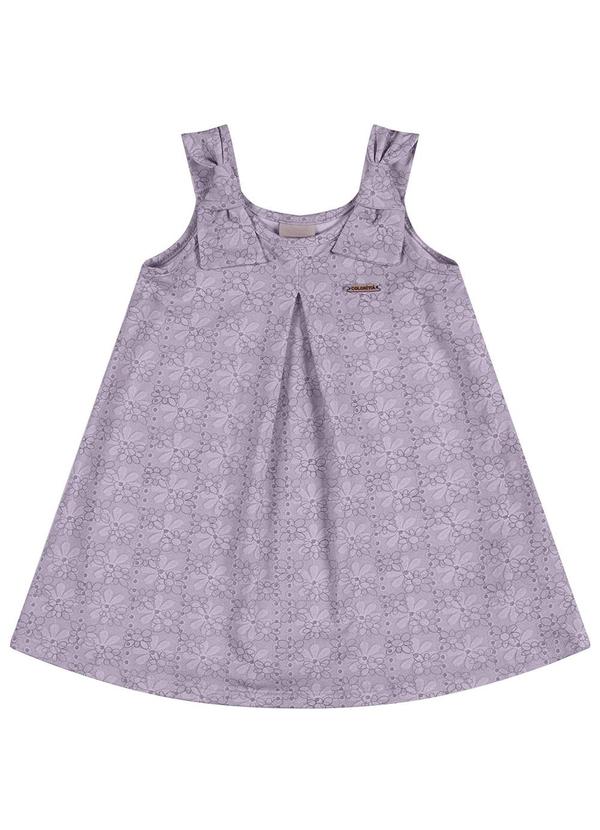 Vestido Infantil Menina Prega Roxo