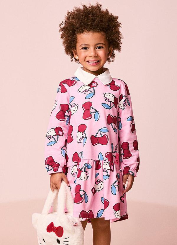 Vestido Infantil Menina Rosa da Hello Kitty