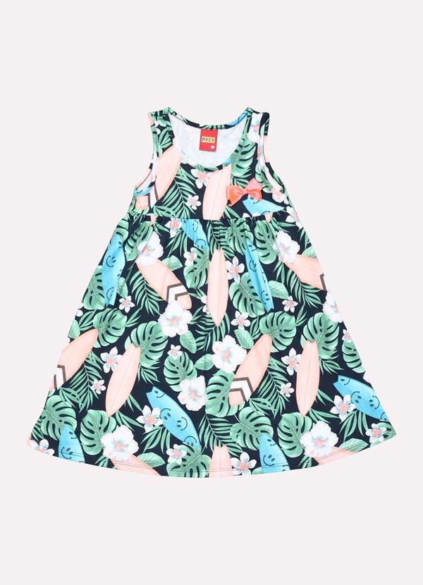 Vista 2 Vestido Infantil Menina Surf Azul Kyly Kyly