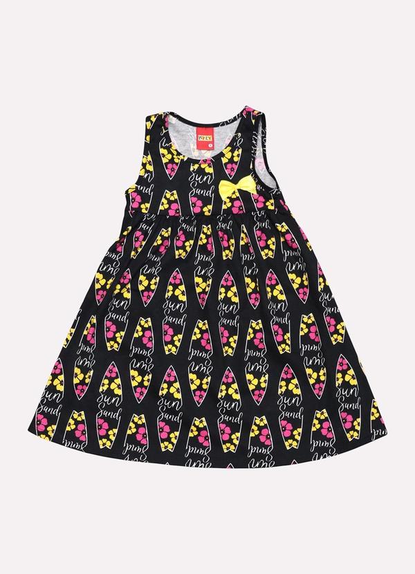 Vista 2 Vestido Infantil Menina Surf Preto Kyly Kyly