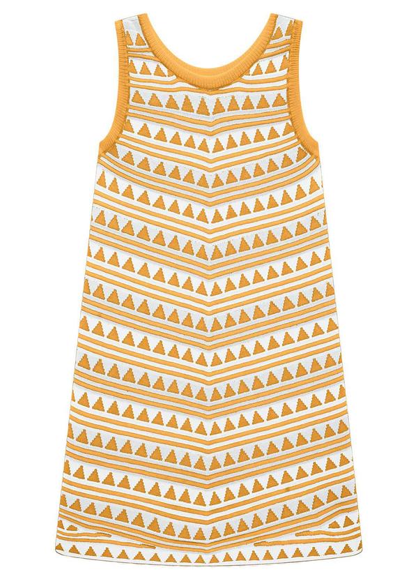 Vista 2 Vestido Infantil Menina Tricot Amarelo Nanai Nanai
