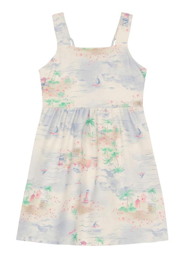Vestido Infantil Menina Tropical Azul