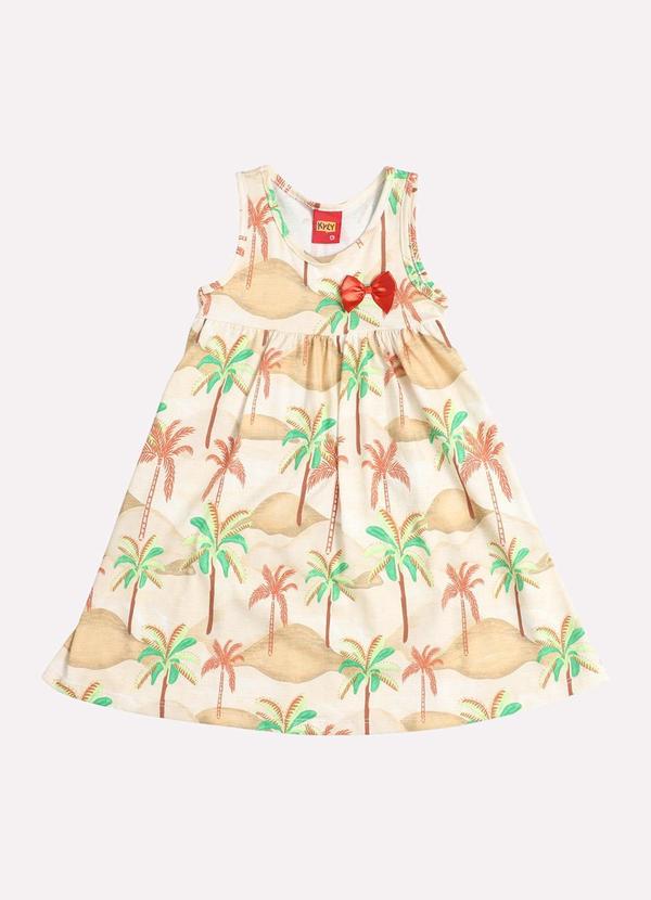 Vista 2 Vestido Infantil Menina Tropical Marrom Kyly Kyly