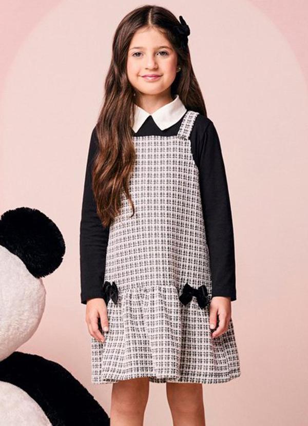 Vestido Infantil Menina Xadrez de Tweed