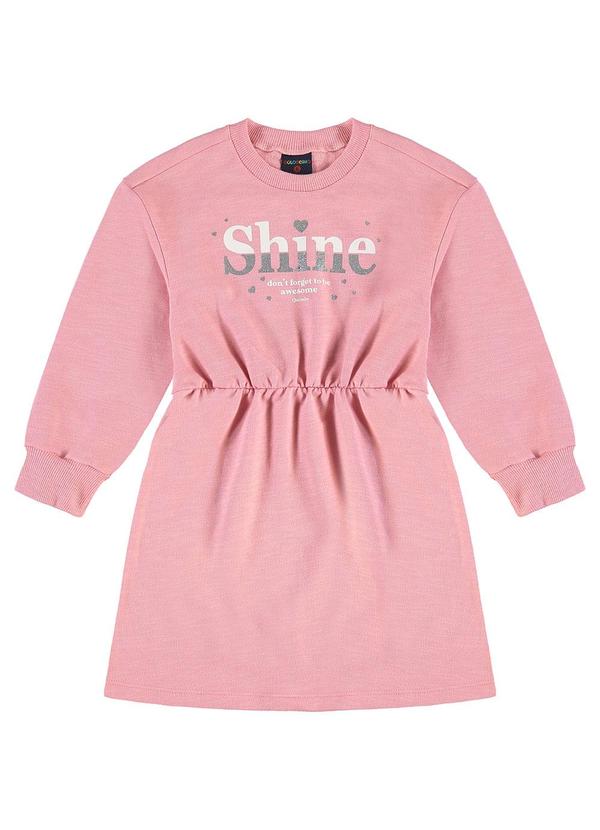 Vista 2 Vestido Infantil Moletom sem Felpa Rosa GULOSEIMA GULOSEIMA