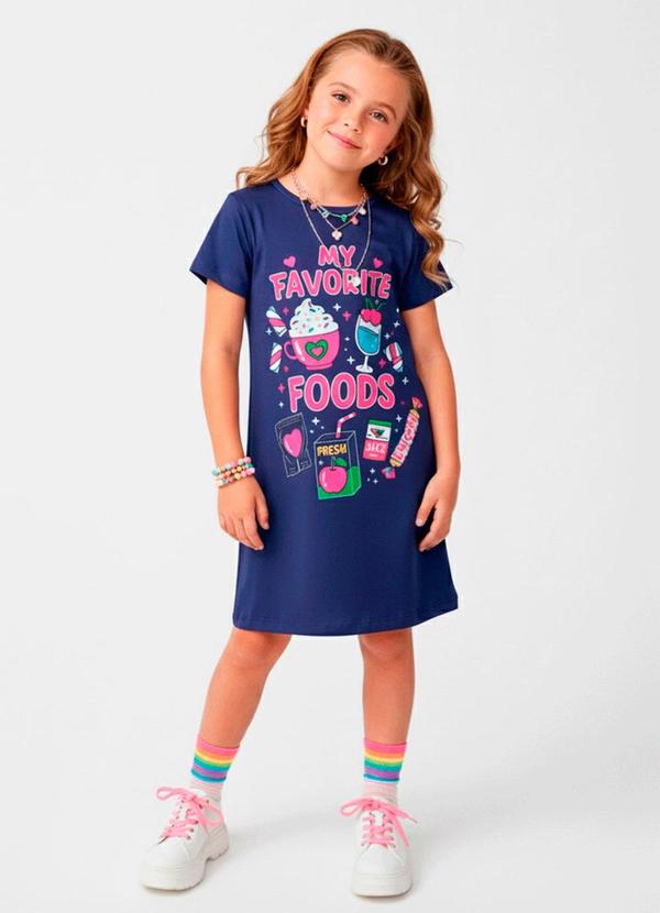 Vista 2 Vestido Infantil My Favorite Marinho Laluna Laluna