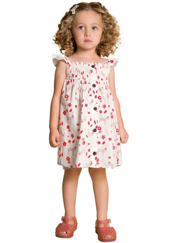 Vista 2 Vestido Infantil Off White Milon Milon