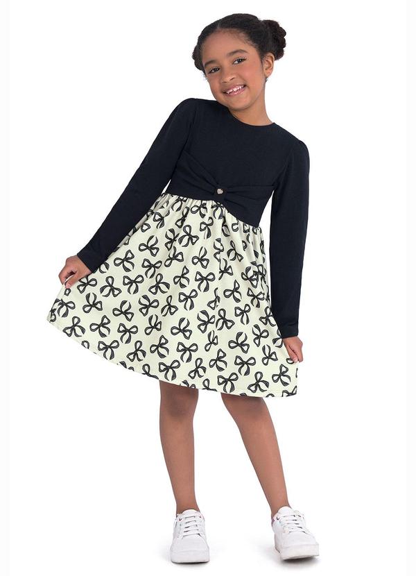 Vestido Infantil Peluciado Preto