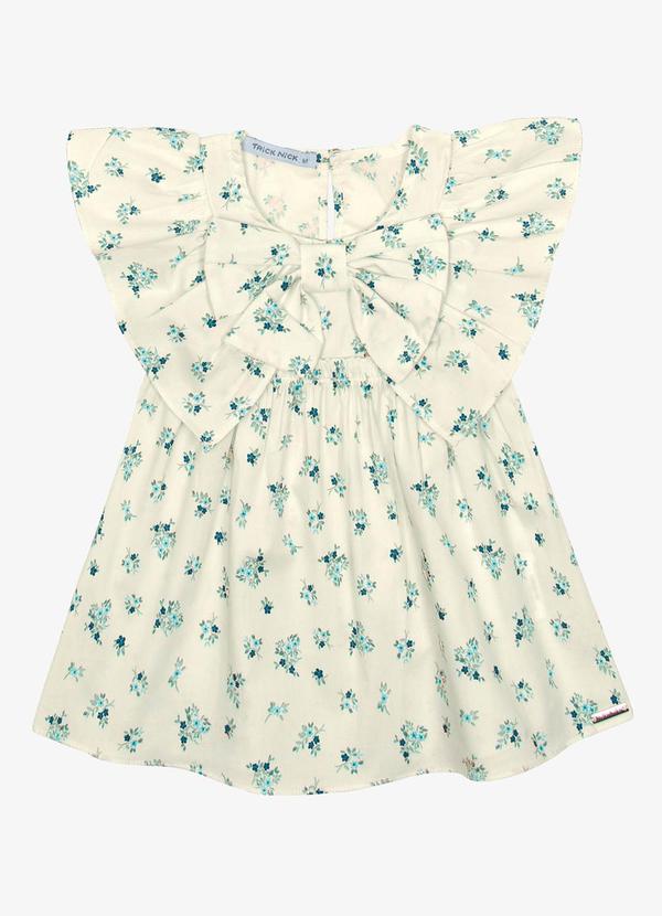 Vestido Infantil Popeline com Laço Bege