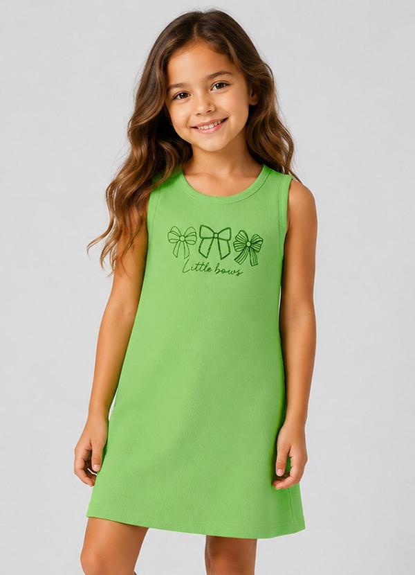 Vestido Infantil Ribana Estampa Localizada Verde