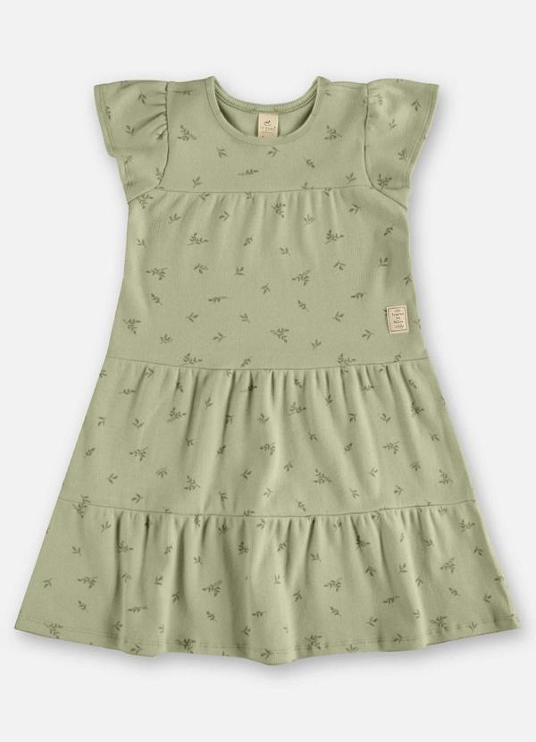 Vista 2 Vestido Infantil Ribana Sustentável Verde Up Baby Up Baby