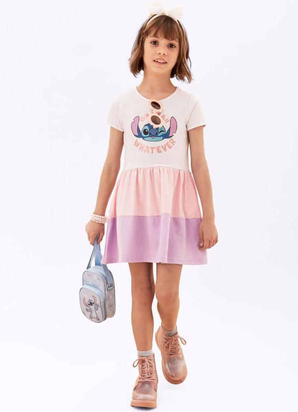 Vestido Infantil Stitch Branco