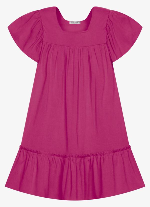 Vestido Infantil Viscose Liso Rosa