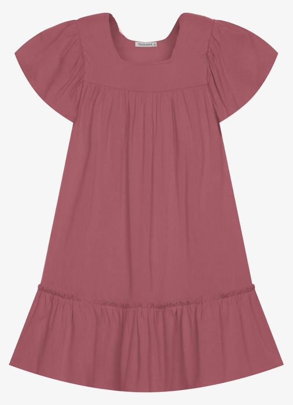 Vestido Infantil Viscose Liso Rosa