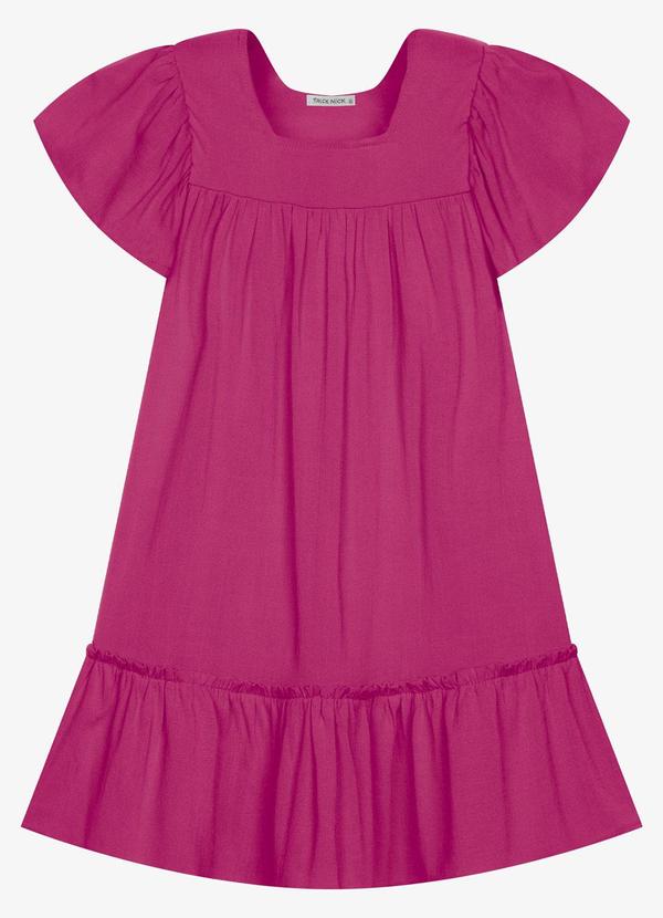 Vestido Infantil Viscose Liso Rosa