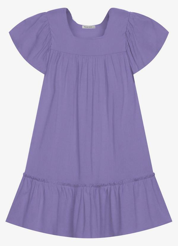 Vestido Infantil Viscose Liso Roxo