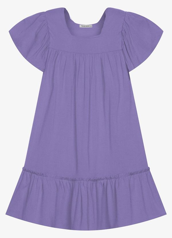 Vestido Infantil Viscose Liso Roxo
