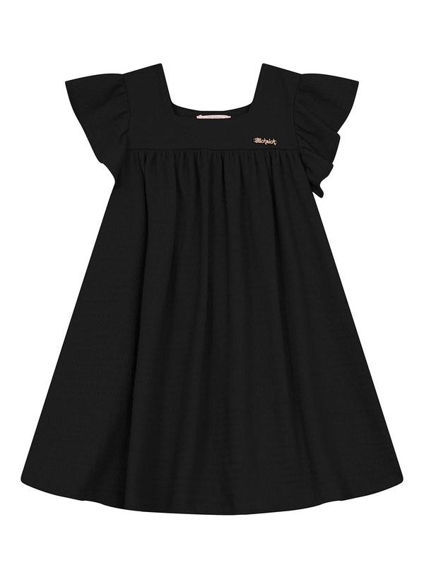 Vista 2 Vestido Infnatil em Anarruga Preto Trick Nick Trick Nick