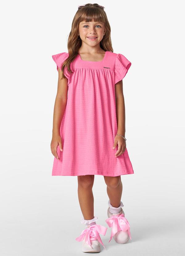 Vista 2 Vestido Infnatil em Anarruga Rosa Trick Nick Trick Nick