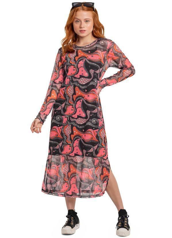 Vista 2 Vestido Juvenil em Cotton Rosa Gloss Gloss