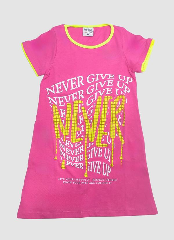 Vestido Juvenil Meia Malha Rosa