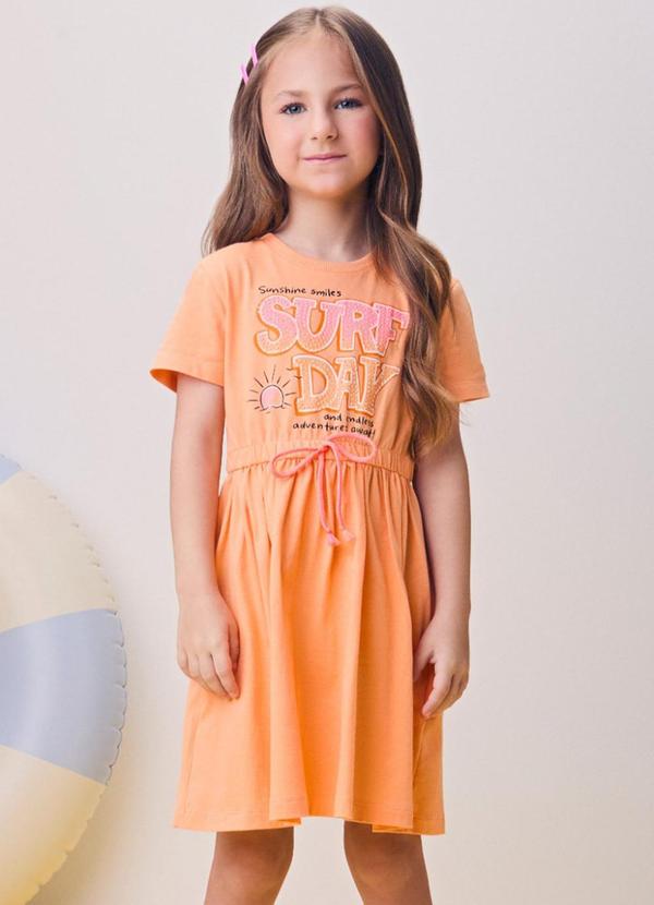 Vestido Laranja com Cadarço Surf Day